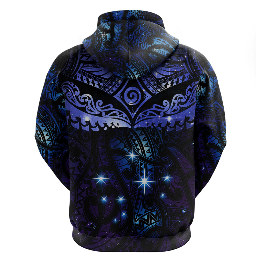 New Zealand Matariki Hoodie Maori Pattern and Matariki Sky Night LT03 - Polynesian Pride