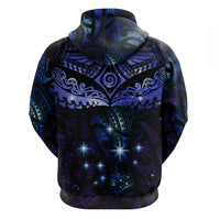 New Zealand Matariki Hoodie Maori Pattern and Matariki Sky Night LT03 - Polynesian Pride