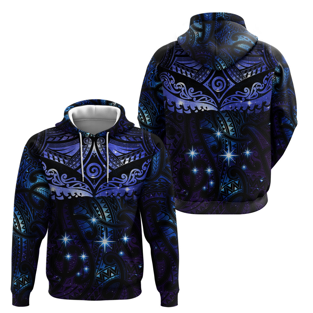 New Zealand Matariki Hoodie Maori Pattern and Matariki Sky Night LT03 - Polynesian Pride