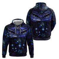 New Zealand Matariki Hoodie Maori Pattern and Matariki Sky Night LT03 - Polynesian Pride