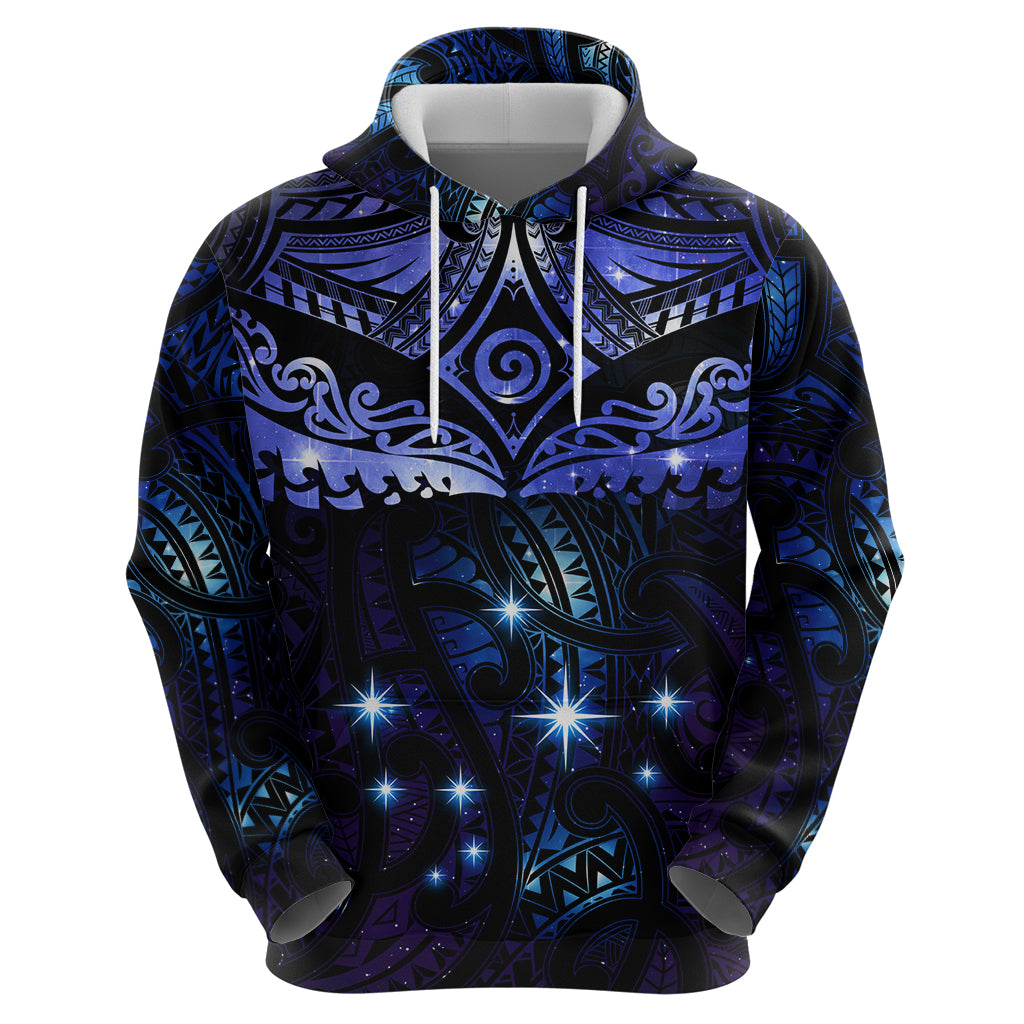 New Zealand Matariki Hoodie Maori Pattern and Matariki Sky Night LT03 - Polynesian Pride