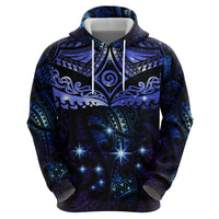 New Zealand Matariki Hoodie Maori Pattern and Matariki Sky Night LT03 - Polynesian Pride