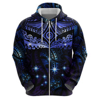 New Zealand Matariki Hoodie Maori Pattern and Matariki Sky Night LT03 - Polynesian Pride