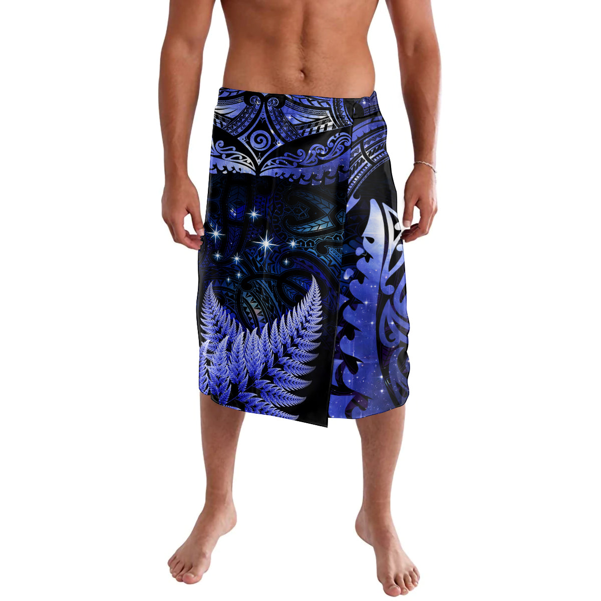 New Zealand Matariki Lavalava Maori Pattern and Matariki Sky Night LT03 Blue - Polynesian Pride