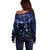 New Zealand Matariki Off Shoulder Sweater Maori Pattern and Matariki Sky Night