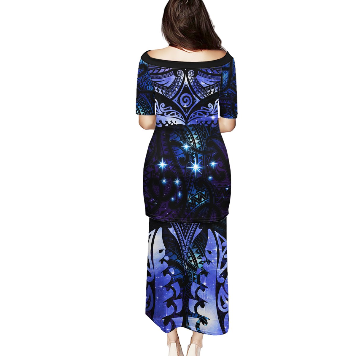 New Zealand Matariki Puletasi Maori Pattern and Matariki Sky Night LT03 - Polynesian Pride