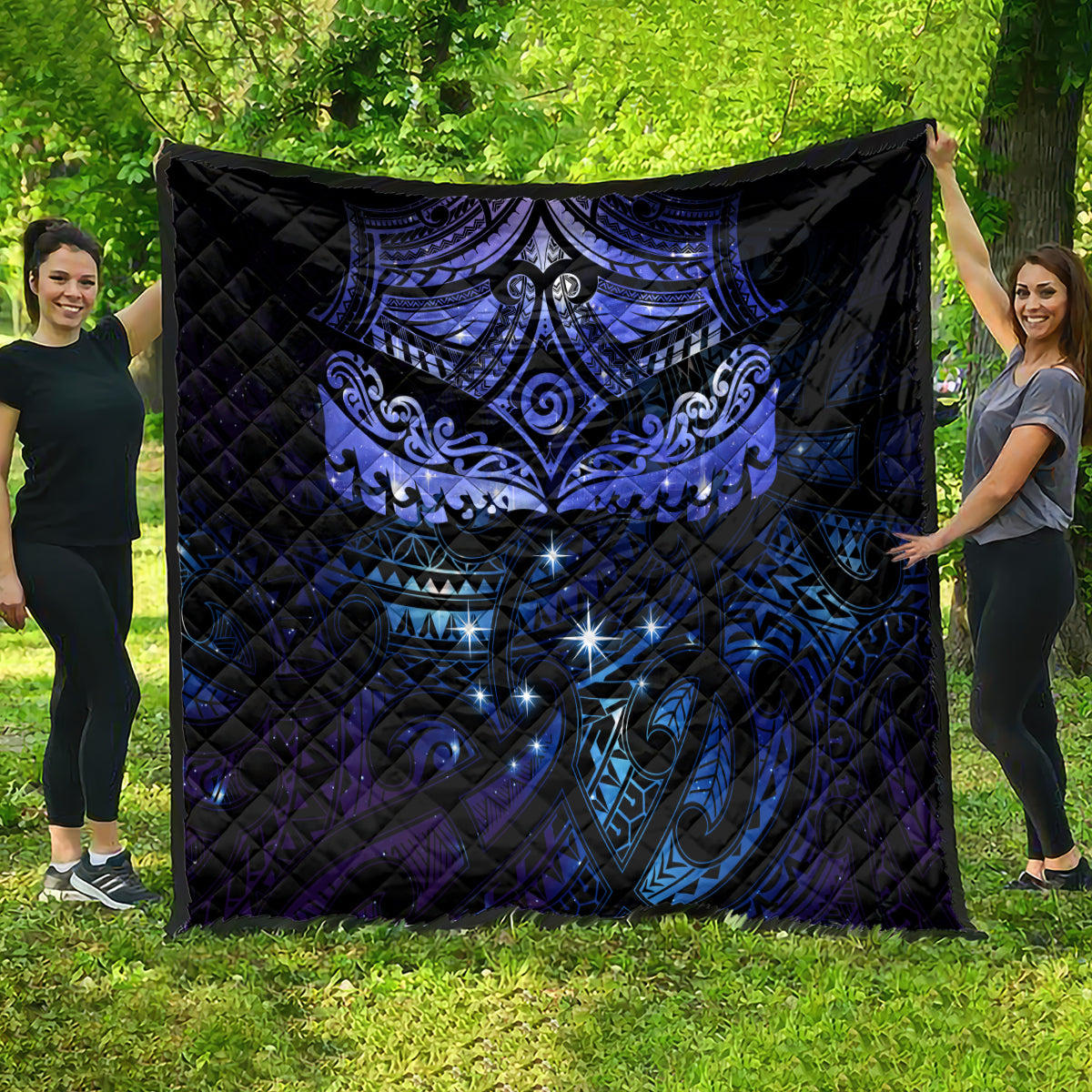 New Zealand Matariki Quilt Maori Pattern and Matariki Sky Night LT03 - Polynesian Pride