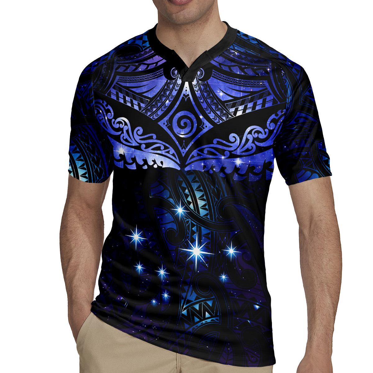 New Zealand Matariki Rugby Jersey Maori Pattern and Matariki Sky Night LT03 - Polynesian Pride