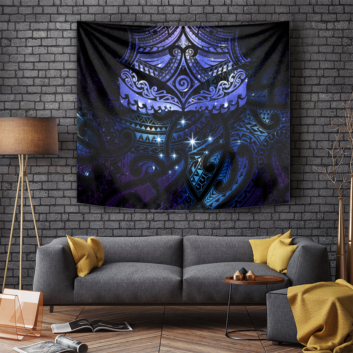 New Zealand Matariki Tapestry Maori Pattern and Matariki Sky Night LT03 - Polynesian Pride