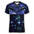 New Zealand Matariki Women V-Neck T-Shirt Maori Pattern and Matariki Sky Night