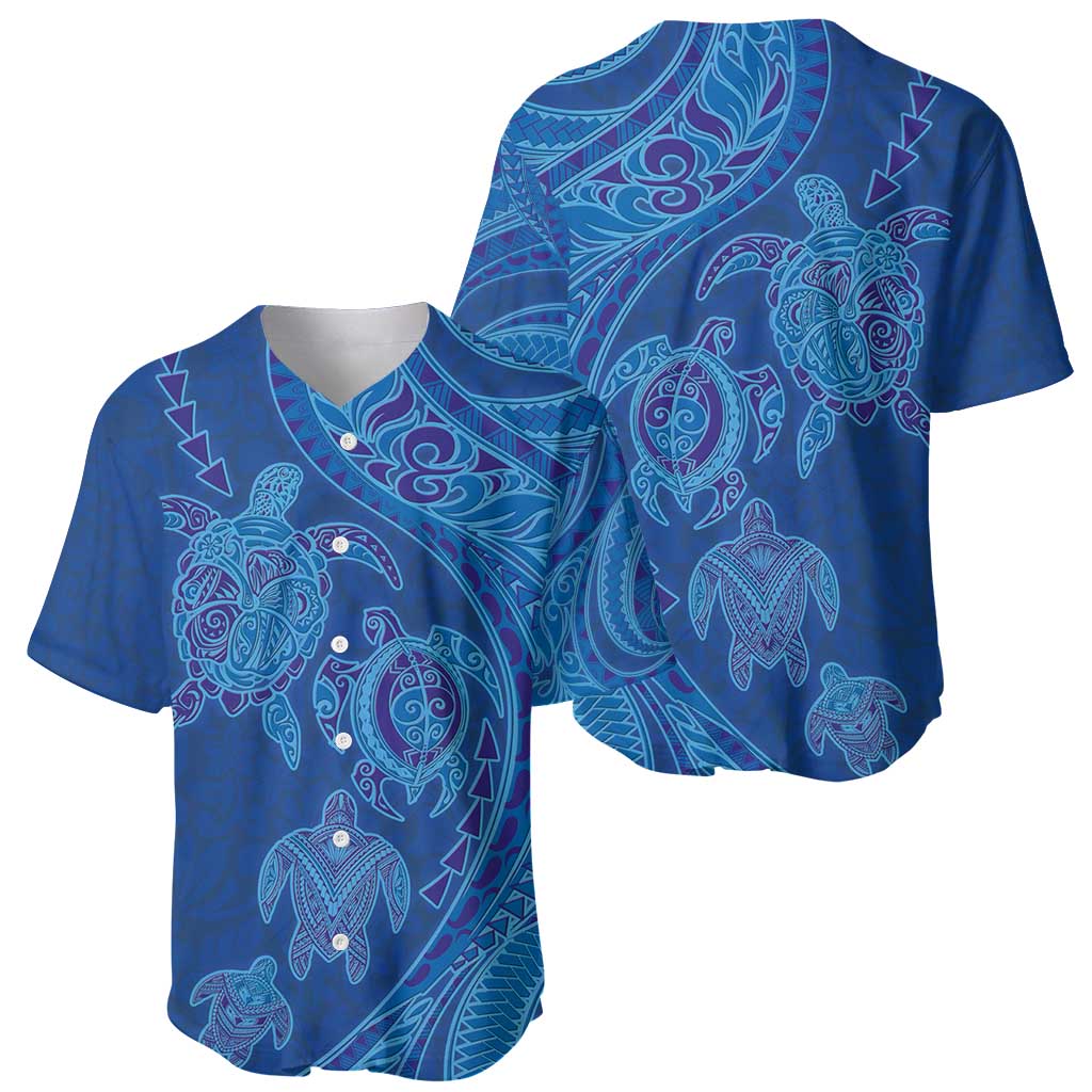 Hawaiian Turtles and Polynesian Art Tattoo Baseball Jersey Ocean Abyss LT03 - Polynesian Pride
