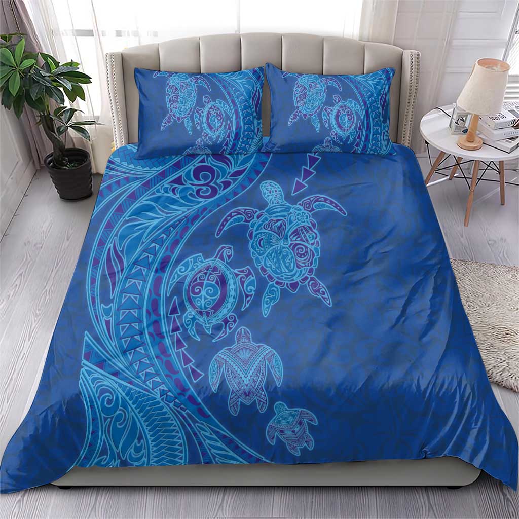 Hawaiian Turtles and Polynesian Art Tattoo Bedding Set Ocean Abyss LT03 - Polynesian Pride