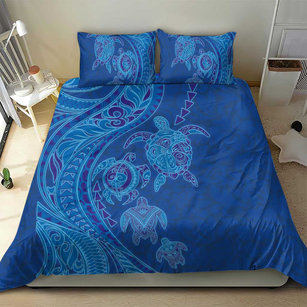 Hawaiian Turtles and Polynesian Art Tattoo Bedding Set Ocean Abyss LT03 - Polynesian Pride