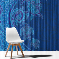 Hawaiian Turtles and Polynesian Art Tattoo Window Curtain Ocean Abyss LT03 - Polynesian Pride