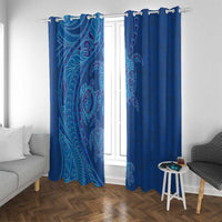 Hawaiian Turtles and Polynesian Art Tattoo Window Curtain Ocean Abyss LT03 With Grommets Blue - Polynesian Pride