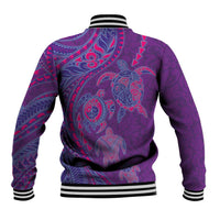 Hawaiian Turtles and Polynesian Art Tattoo Baseball Jacket Dusky Violet LT03 - Polynesian Pride
