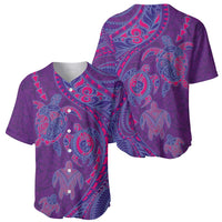Hawaiian Turtles and Polynesian Art Tattoo Baseball Jersey Dusky Violet LT03 - Polynesian Pride