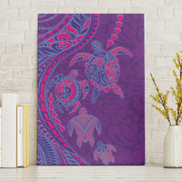 Hawaiian Turtles and Polynesian Art Tattoo Canvas Wall Art Dusky Violet LT03 Without Frame Purple - Polynesian Pride