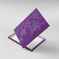 Hawaiian Turtles and Polynesian Art Tattoo Canvas Wall Art Dusky Violet LT03 With Frame Purple - Polynesian Pride