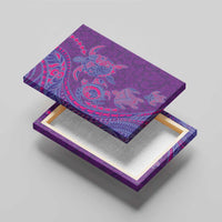 Hawaiian Turtles and Polynesian Art Tattoo Canvas Wall Art Dusky Violet LT03 - Polynesian Pride