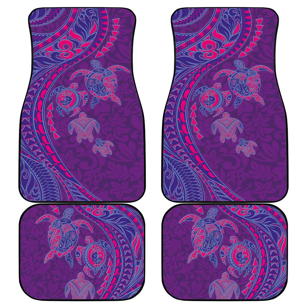 Hawaiian Turtles and Polynesian Art Tattoo Car Mats Dusky Violet LT03 - Polynesian Pride