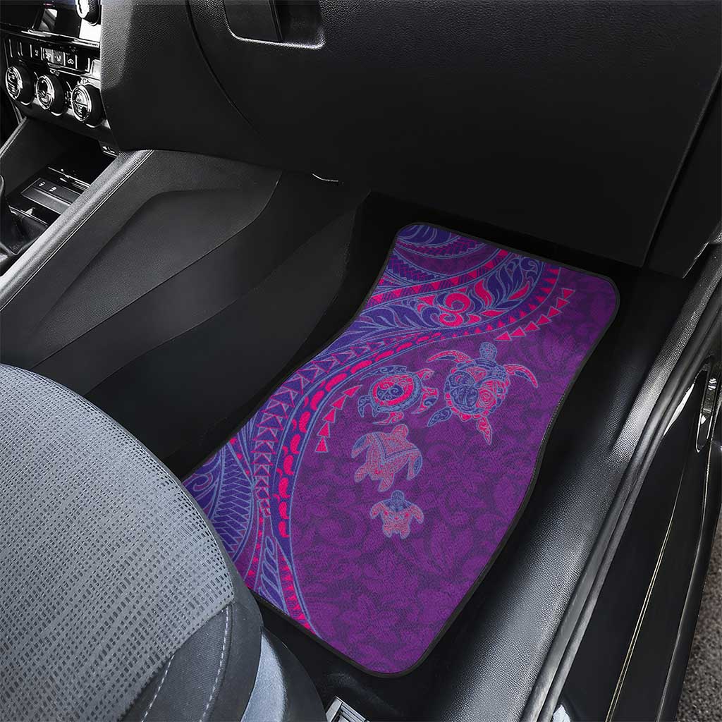 Hawaiian Turtles and Polynesian Art Tattoo Car Mats Dusky Violet LT03 - Polynesian Pride
