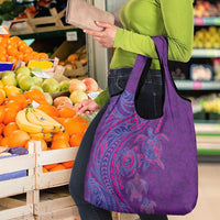 Hawaiian Turtles and Polynesian Art Tattoo Grocery Bag Dusky Violet LT03 - Polynesian Pride