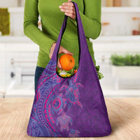 Hawaiian Turtles and Polynesian Art Tattoo Grocery Bag Dusky Violet LT03 - Polynesian Pride