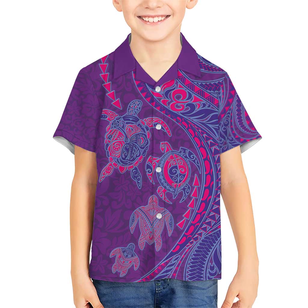 Hawaiian Turtles and Polynesian Art Tattoo Hawaiian Shirt Dusky Violet LT03 - Polynesian Pride