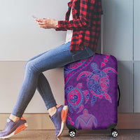 Hawaiian Turtles and Polynesian Art Tattoo Luggage Cover Dusky Violet LT03 - Polynesian Pride
