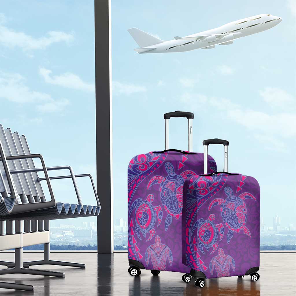 Hawaiian Turtles and Polynesian Art Tattoo Luggage Cover Dusky Violet LT03 - Polynesian Pride