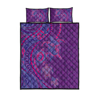 Hawaiian Turtles and Polynesian Art Tattoo Quilt Bed Set Dusky Violet LT03 - Polynesian Pride