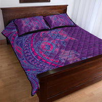 Hawaiian Turtles and Polynesian Art Tattoo Quilt Bed Set Dusky Violet LT03 - Polynesian Pride