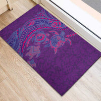 Hawaiian Turtles and Polynesian Art Tattoo Rubber Doormat Dusky Violet LT03 - Polynesian Pride