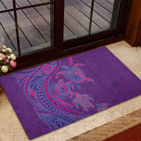 Hawaiian Turtles and Polynesian Art Tattoo Rubber Doormat Dusky Violet LT03 - Polynesian Pride