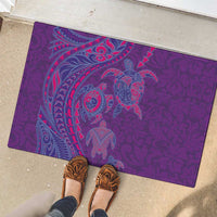 Hawaiian Turtles and Polynesian Art Tattoo Rubber Doormat Dusky Violet LT03 - Polynesian Pride
