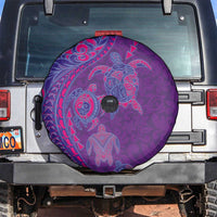 Hawaiian Turtles and Polynesian Art Tattoo Spare Tire Cover Dusky Violet LT03 Purple - Polynesian Pride