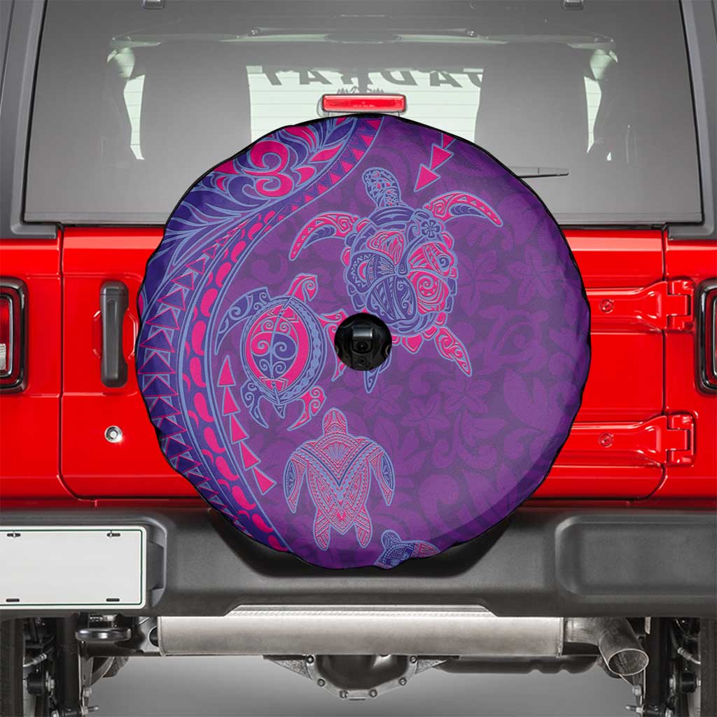 Hawaiian Turtles and Polynesian Art Tattoo Spare Tire Cover Dusky Violet LT03 - Polynesian Pride