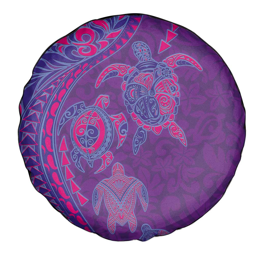 Hawaiian Turtles and Polynesian Art Tattoo Spare Tire Cover Dusky Violet LT03 - Polynesian Pride