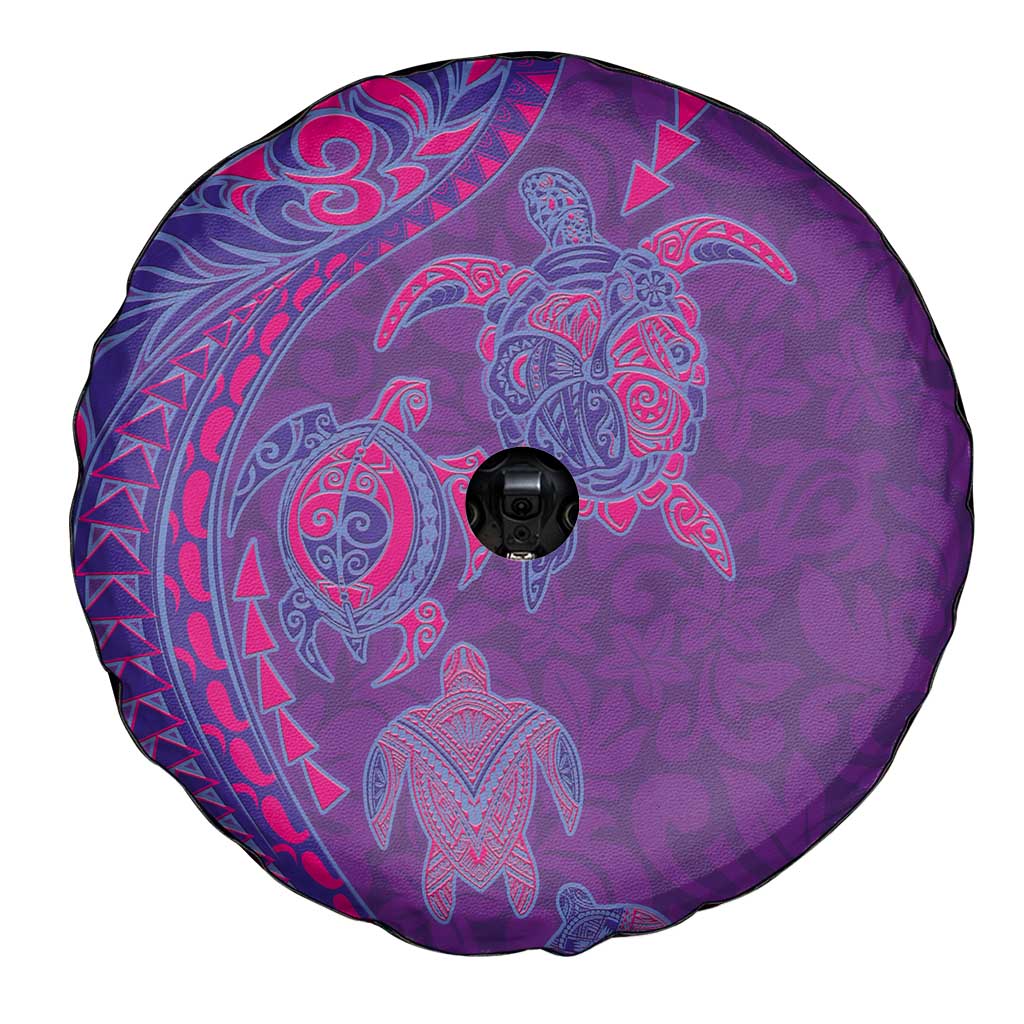 Hawaiian Turtles and Polynesian Art Tattoo Spare Tire Cover Dusky Violet LT03 - Polynesian Pride