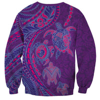 Hawaiian Turtles and Polynesian Art Tattoo Sweatshirt Dusky Violet LT03 - Polynesian Pride