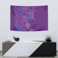 Hawaiian Turtles and Polynesian Art Tattoo Tapestry Dusky Violet LT03 - Polynesian Pride