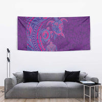 Hawaiian Turtles and Polynesian Art Tattoo Tapestry Dusky Violet LT03 - Polynesian Pride
