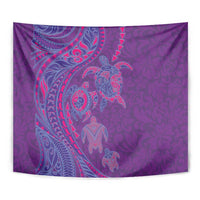 Hawaiian Turtles and Polynesian Art Tattoo Tapestry Dusky Violet LT03 - Polynesian Pride