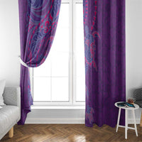 Hawaiian Turtles and Polynesian Art Tattoo Window Curtain Dusky Violet LT03 - Polynesian Pride