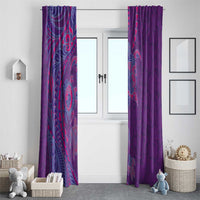 Hawaiian Turtles and Polynesian Art Tattoo Window Curtain Dusky Violet LT03 - Polynesian Pride