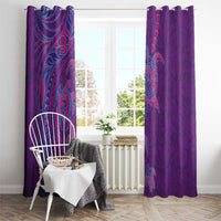 Hawaiian Turtles and Polynesian Art Tattoo Window Curtain Dusky Violet LT03 - Polynesian Pride
