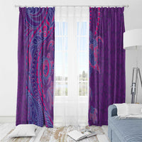 Hawaiian Turtles and Polynesian Art Tattoo Window Curtain Dusky Violet LT03 - Polynesian Pride