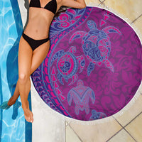 Hawaiian Turtles and Polynesian Art Tattoo Beach Blanket Cerise LT03 - Polynesian Pride
