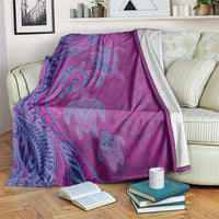 Hawaiian Turtles and Polynesian Art Tattoo Blanket Cerise LT03 Pink - Polynesian Pride